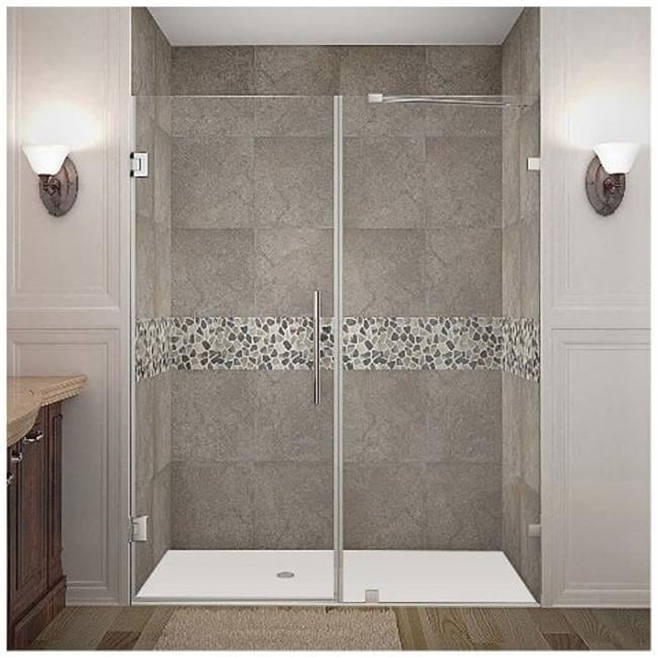 Nautis 72" Frameless Clear Glass Hinged Shower Door