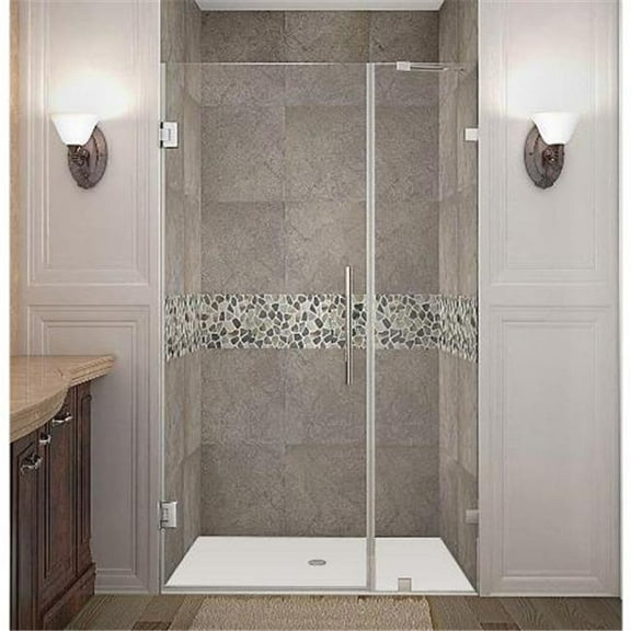 AstonGlobal SDR985-CH-36-10 Nautis 36 x 72 in. Completely Frameless Hinged Shower Door in Chrome