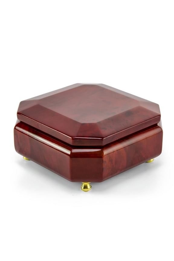 Astonishing Beveled Octagonal Wood Classic Style Music Jewelry Box - A Whole New World