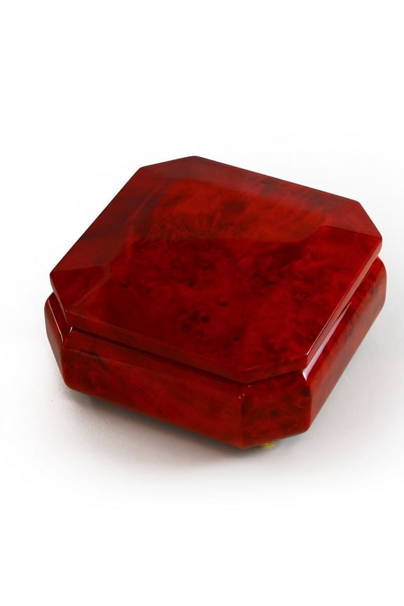 Astonishing Beveled Octagonal Wood Classic Style Music Jewelry Box - Unforgettable