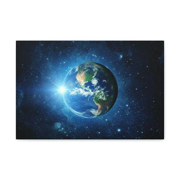 Astonishing Earth and Stars Scene Beautiful Awesome and Breathtaking Beauty Nature Scene Shining Stars in Galaxy Wall Art Ready to Hang Unframed