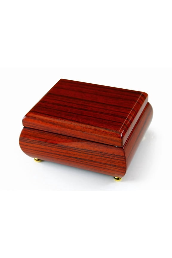 Astonishing Hi Gloss Wood Tone Petite Music Box - Silver Bells