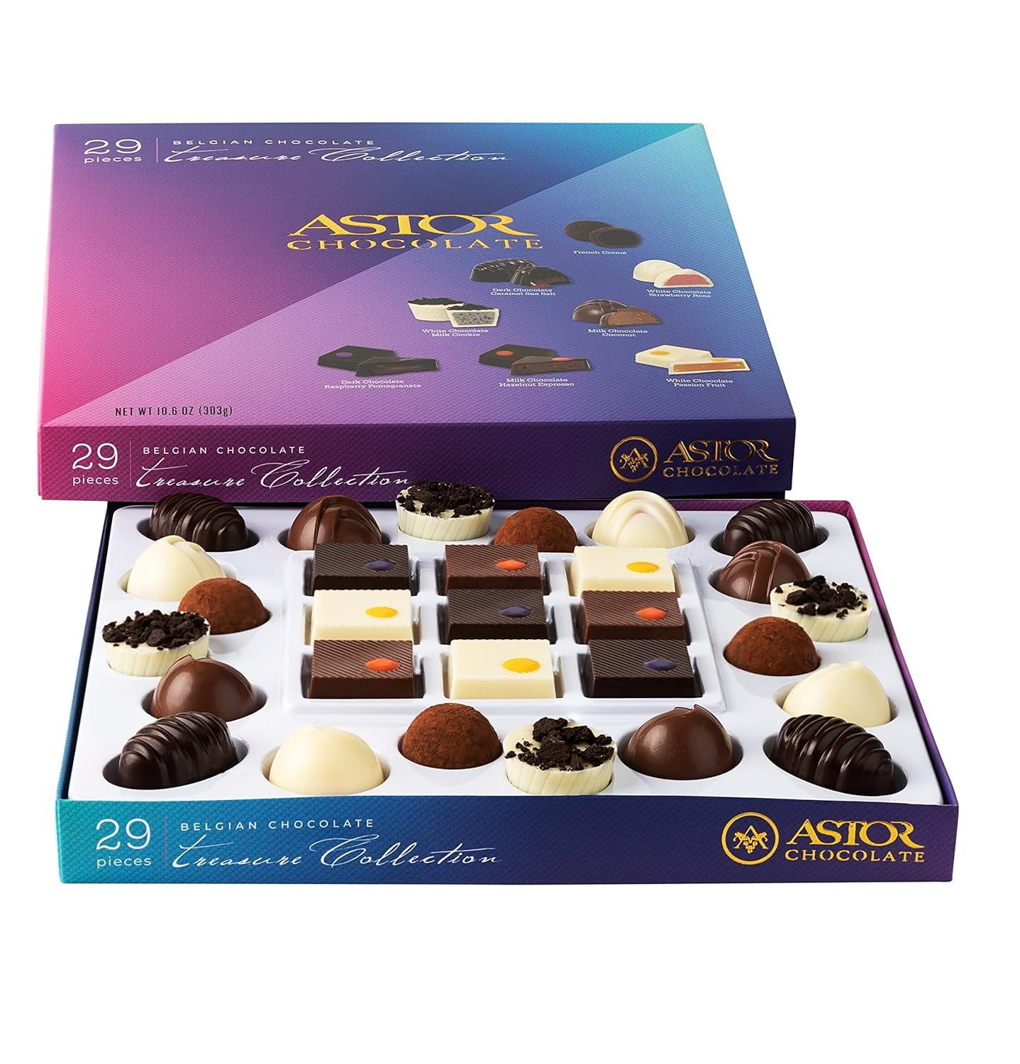 Astor Chocolate Gourmet Truffles Box, 29 piece Assorted Belgian