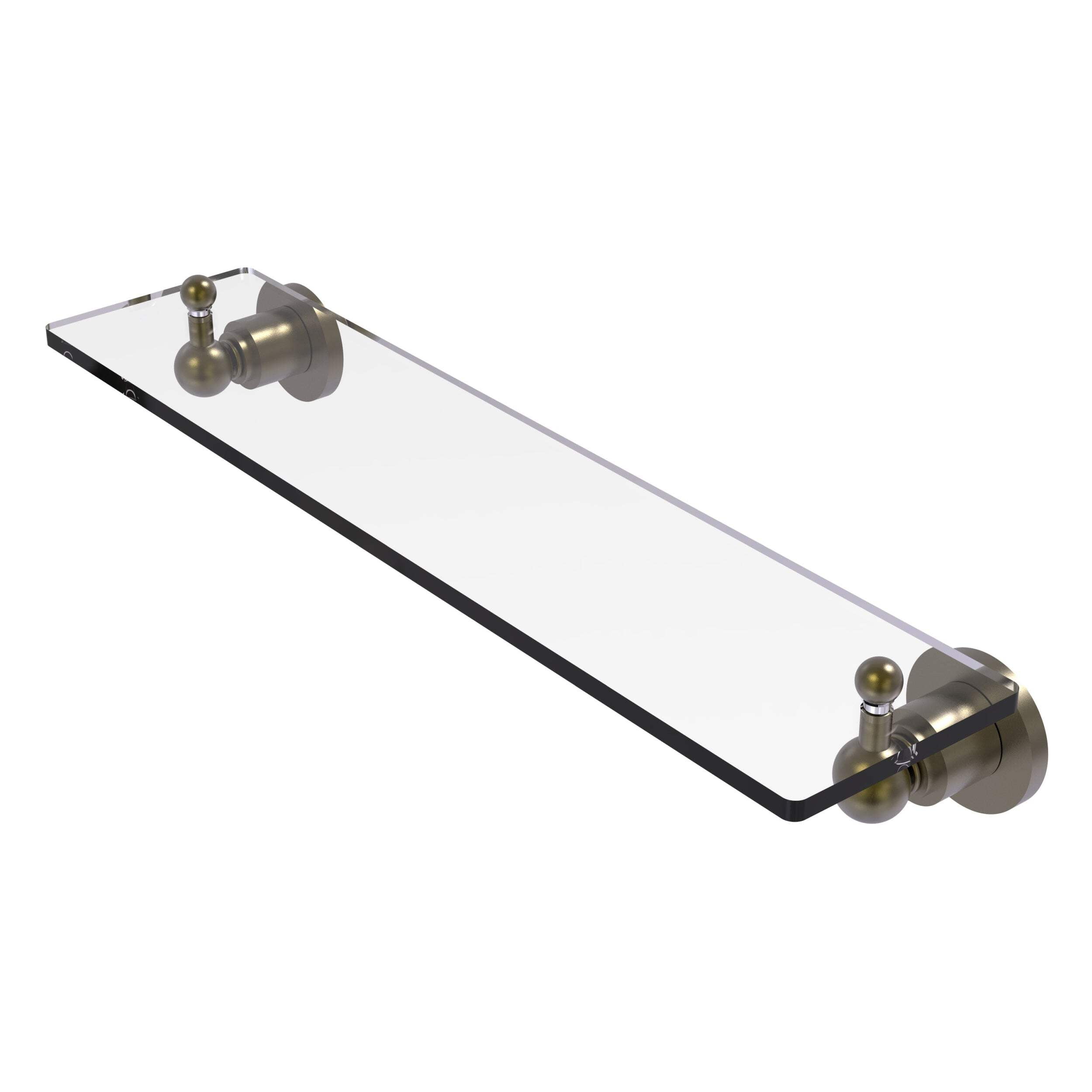 Astor Place 22 inch Glass Vanity Shelf with Beveled Edges in Matte White Astor Place 22 inch Glass Vanity Shelf with Beveled Edges in Matte White