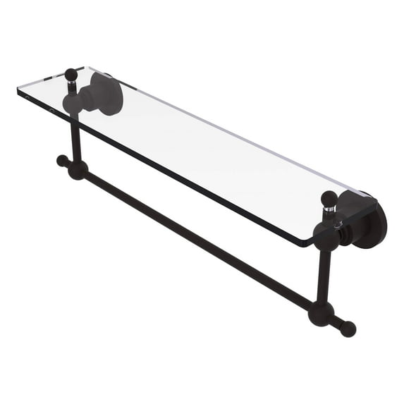 Astor Place 22-in Glass Vanity Shelf with Integrated Towel Bar in Oil Rubbed Bronze