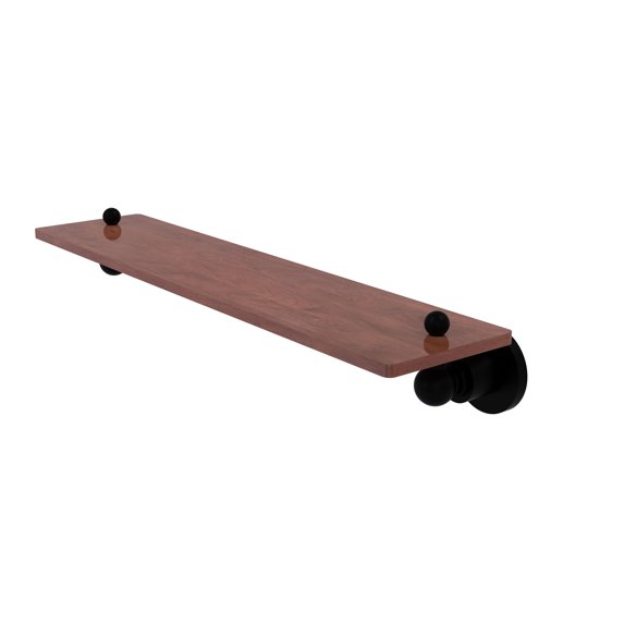 Allied Brass AP-1-22-IRW-BKM Astor Place Collection 22 Inch Solid IPE Ironwood Shelf, Matte Black