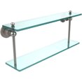 thumbnail image 1 of Astor Place Two Tiered Glass Shelf - Satin Nickel / 22 Inch, 1 of 5