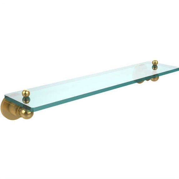Astor Place Vanity Glass Shelf with Beveled Edges - Polished Brass / 22 Inch