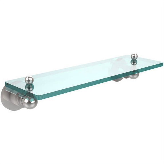 Astor Place Vanity Glass Shelf with Beveled Edges - Polished Chrome / 16 Inch
