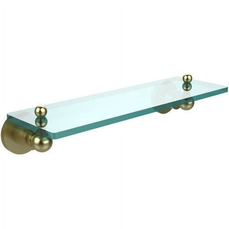 Astor Place 22 inch Glass Vanity Shelf with Beveled Edges in Matte White Astor Place 22 inch Glass Vanity Shelf with Beveled Edges in Matte White
