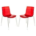 thumbnail image 1 of LeisureMod Dining Chair in Polycarbonate with Chrome Legs and Ripple Design Lightweight Easy Assembly for Modern Home, Kitchen, Cafes Astor Collection Set of 2, 1 of 9