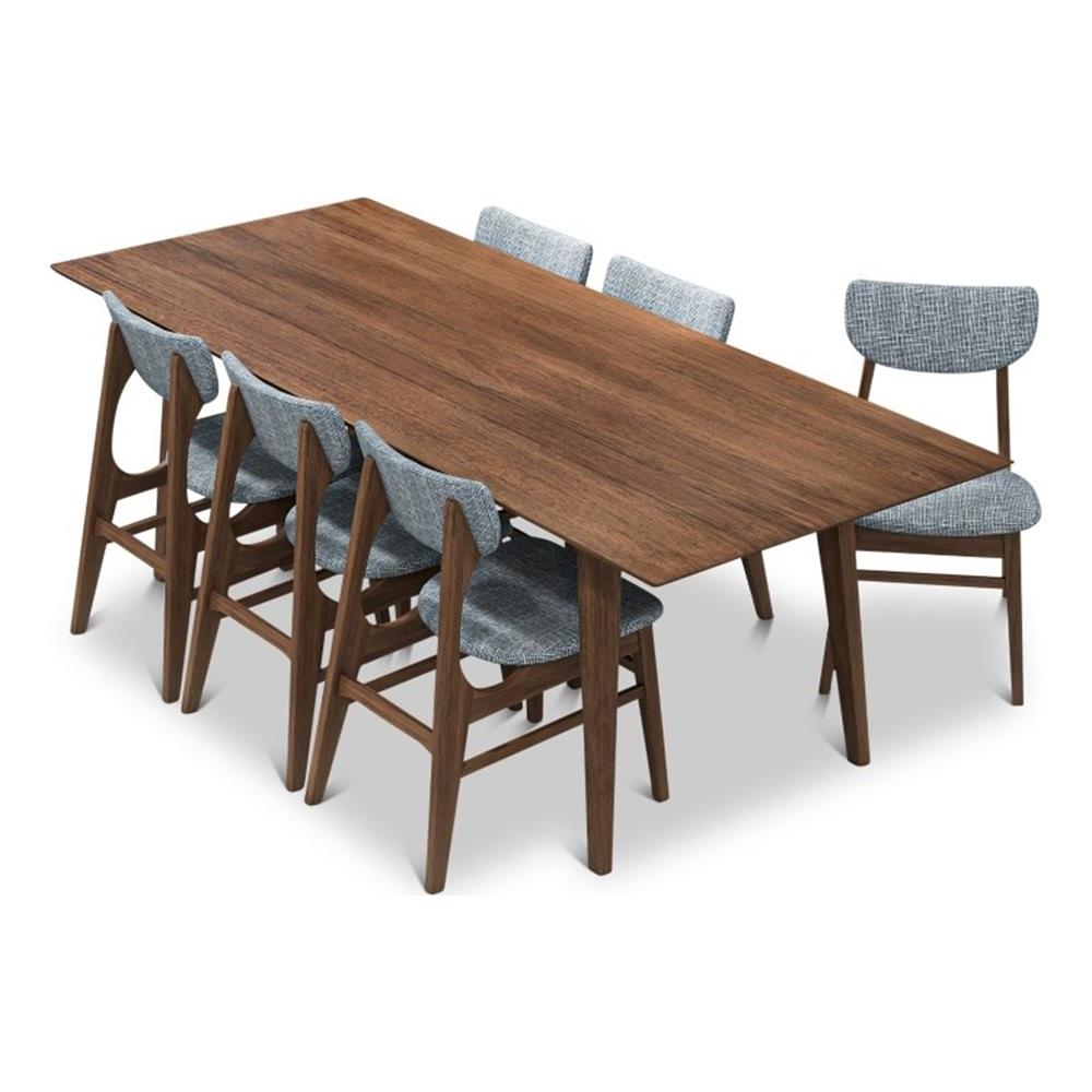 Astoria Modern Solid Wood Walnut Dining Room & Kitchen Table and Chairs ...