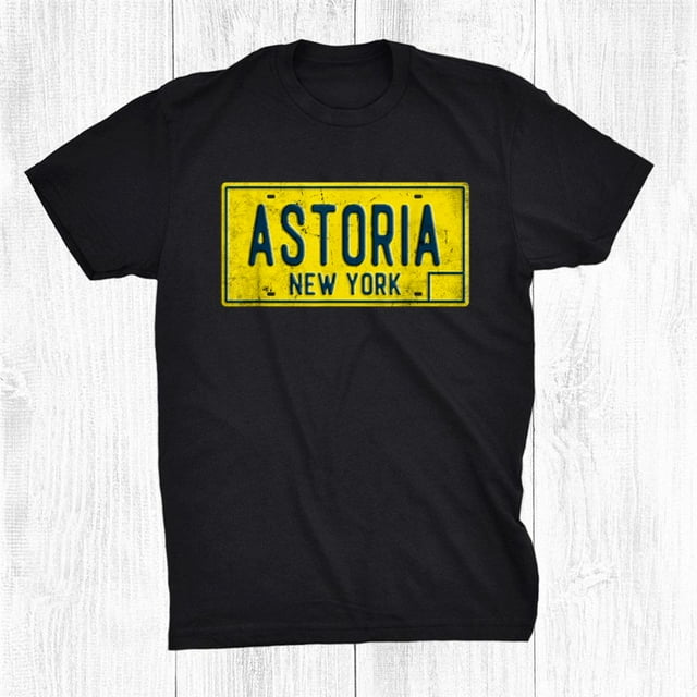 Astoria Queens Old New York Retro Distressed License Plate Shirt Gift