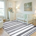thumbnail image 1 of Astorug 4x6 ft Gray Machine Washable Rug Geometric Striped Low-Pile Carpet, Non-Slip Boho Design for Bedroom/Office/Kitchen, 1 of 8