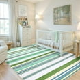 thumbnail image 1 of Astorug 5x8 ft Green Fade-Resistant Rug Geometric Boho Carpet, Thin Low-Pile for High Traffic Living Rooms & Dining Areas, 1 of 8