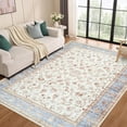 thumbnail image 1 of Astorug 6x9 Ft Beige Floral Area Rug - Machine Washable Low Pile Non-Slip Carpet, Boho Vintage Farmhouse Decor for Living Room, Bedroom, Nursery & Office, 1 of 9