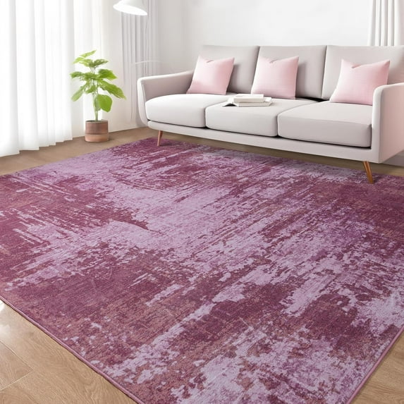 Astorug Area Rug,Modern Abstract Washable Rug for Living Room, Bedroom, Dining Room, Kids Playroom, Pink, 4x6 Feet