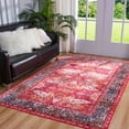 thumbnail image 1 of Astorug Machine Washable Vintage Rug - 5x8ft Non-Slip Low Pile Area Carpet - Rubber Backing for Living Room, Bedroom, Kitchen - Red, 1 of 7