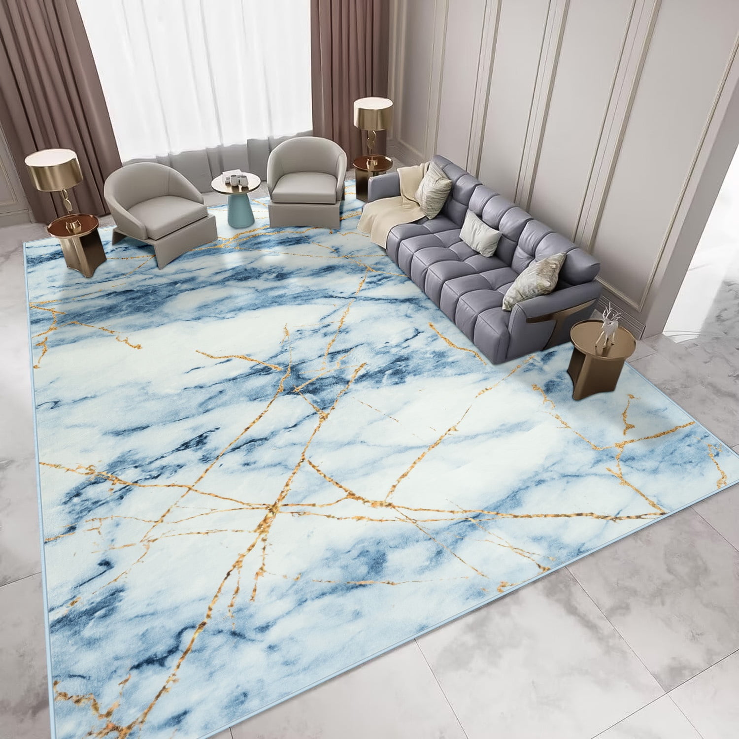 Astorug Modern Abstract 4x6 Washable Area Rug Anti-slip Soft Bedroom ...