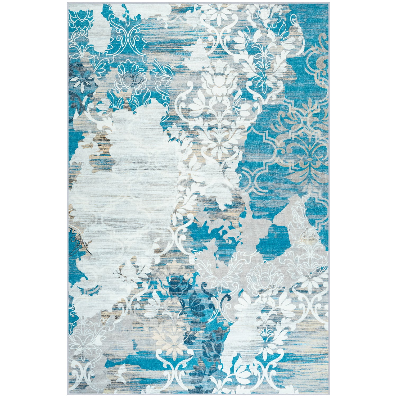 Astorug Modern Abstract Area Rugs 6x9, Large Washable Rugs for Living Room Soft Rugs for Bedroom, Blue