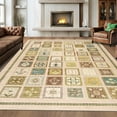 thumbnail image 1 of Astorug Washable Non-Slip Area Rug 6x9 Feet - Boho Moroccan Geometric for Living Room, Bedroom, Dining Room, Office, Beige, 1 of 9