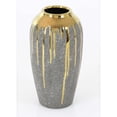 thumbnail image 1 of Benzara BM118168 Large Astounding Ceramic Vase, Gold & Grey - 12 x 6 x 6, 1 of 1