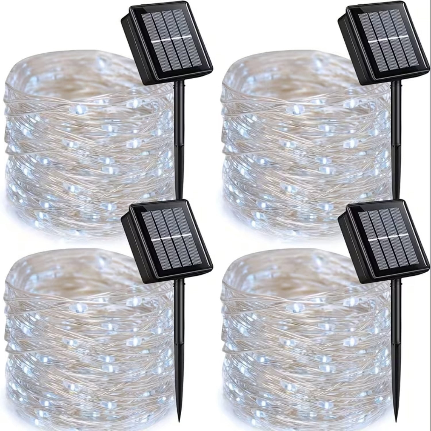 Astoutdoor 4-Piece White Solar Fairy Light String, 330 LED Outdoor ...