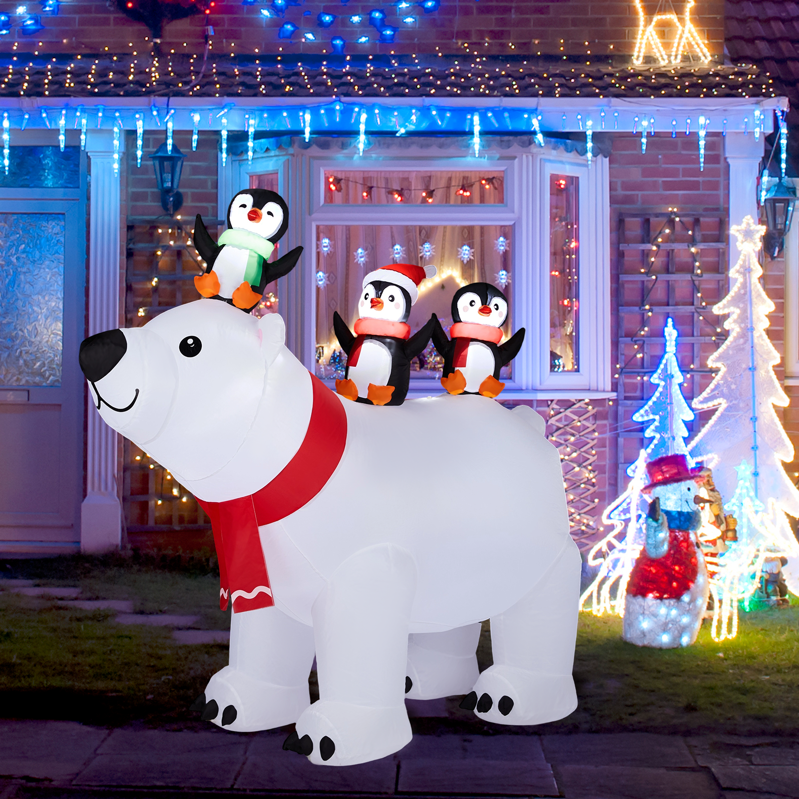 Astoutdoor 5 ft Lighted Christmas Inflatable Decoration, Polar Bear and