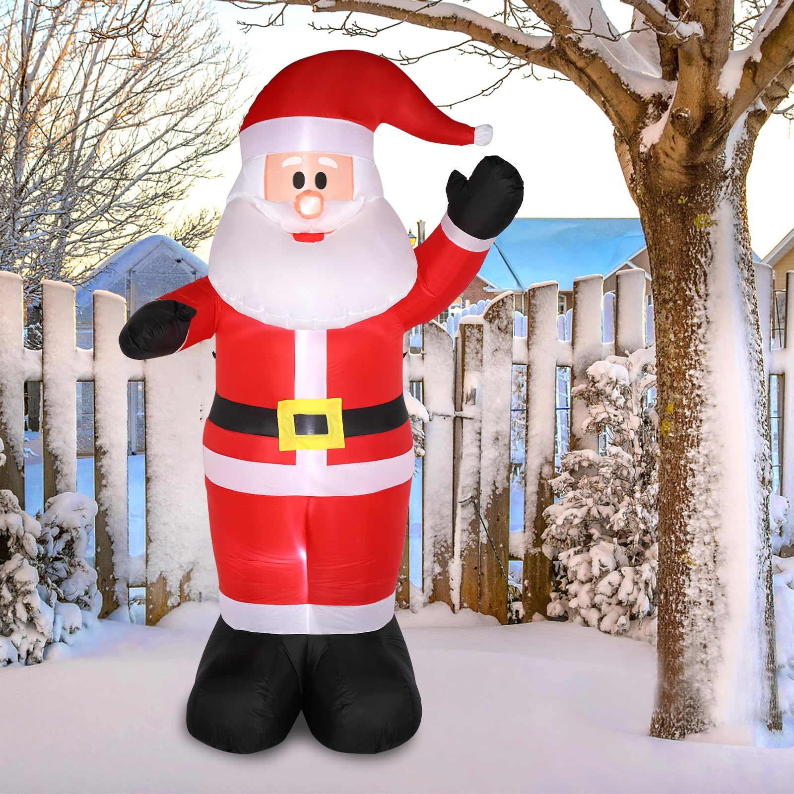 Astoutdoor 8 ft Inflatable Santa Claus Decoration with 4 String Lights
