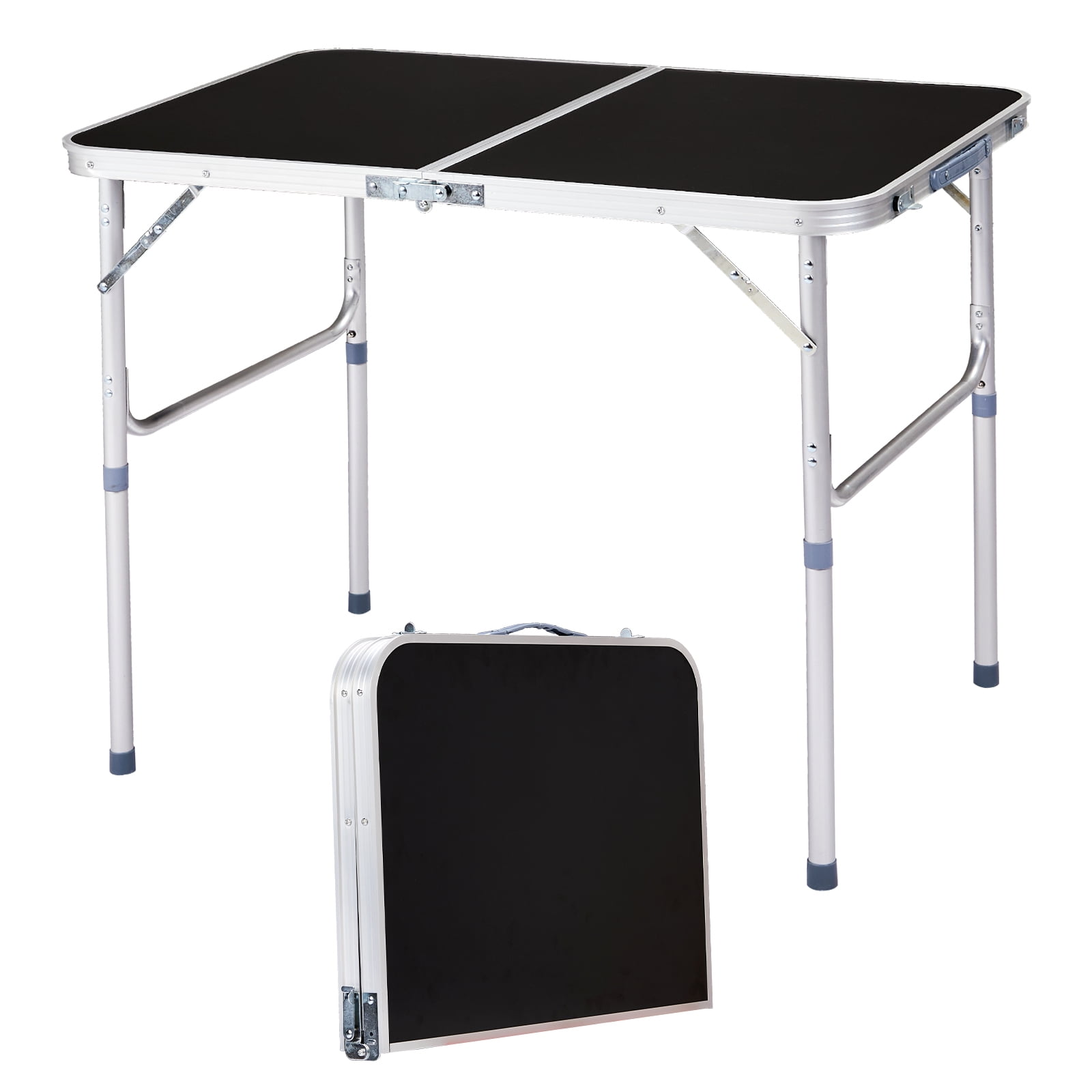 Astoutdoor Aluminum Folding Table, Black, 24.61 in x 18.90 in x 3.15 in, 9.92 lb