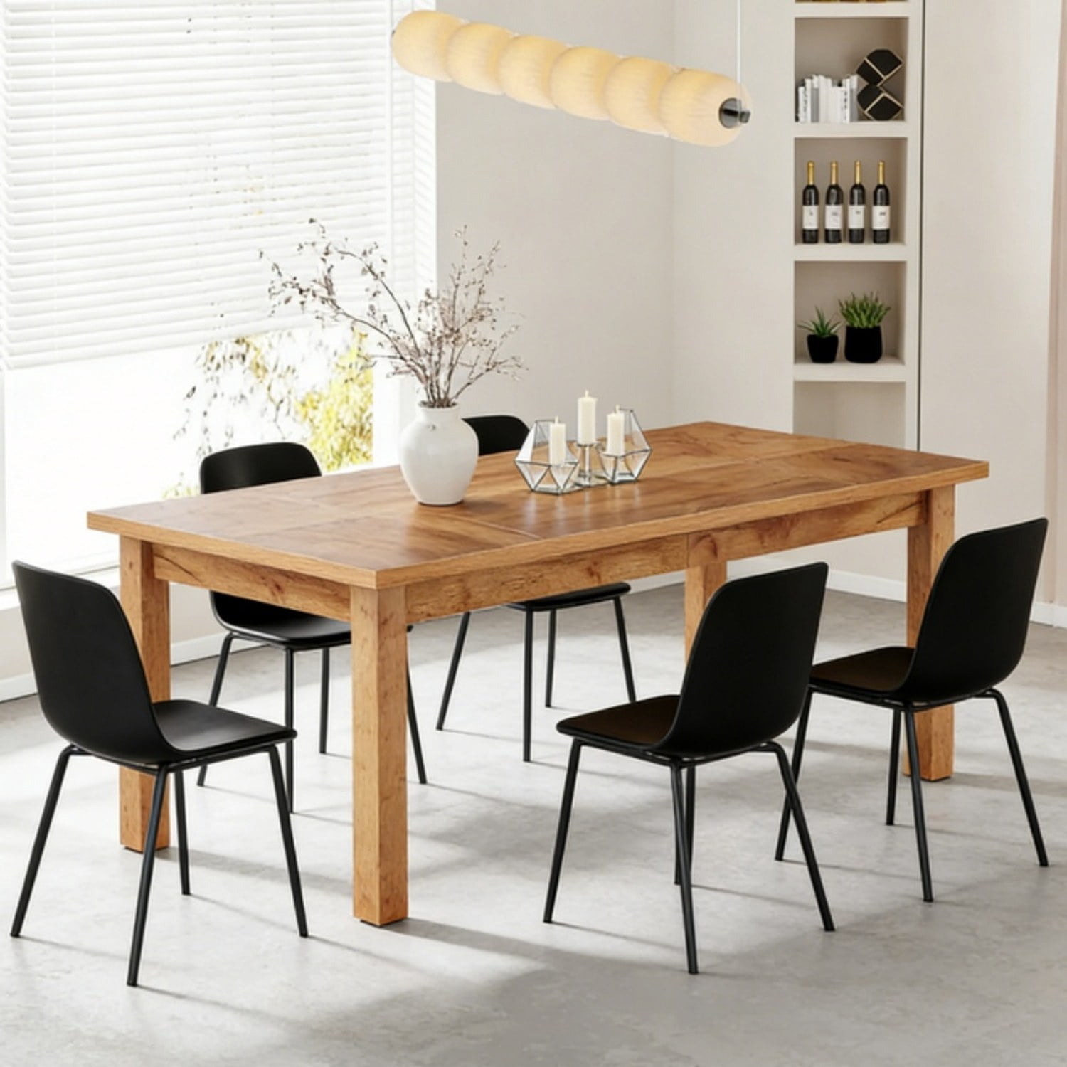 Dining Table, Walnut Finish, Seats 6-8, 70.87 in W x 35.43 in D x 29.92 in H