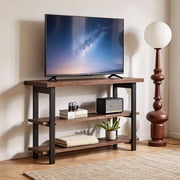 Farmhouse Rustic Console Table, 3-Tier Solid Wood Sofa Table, Walnut