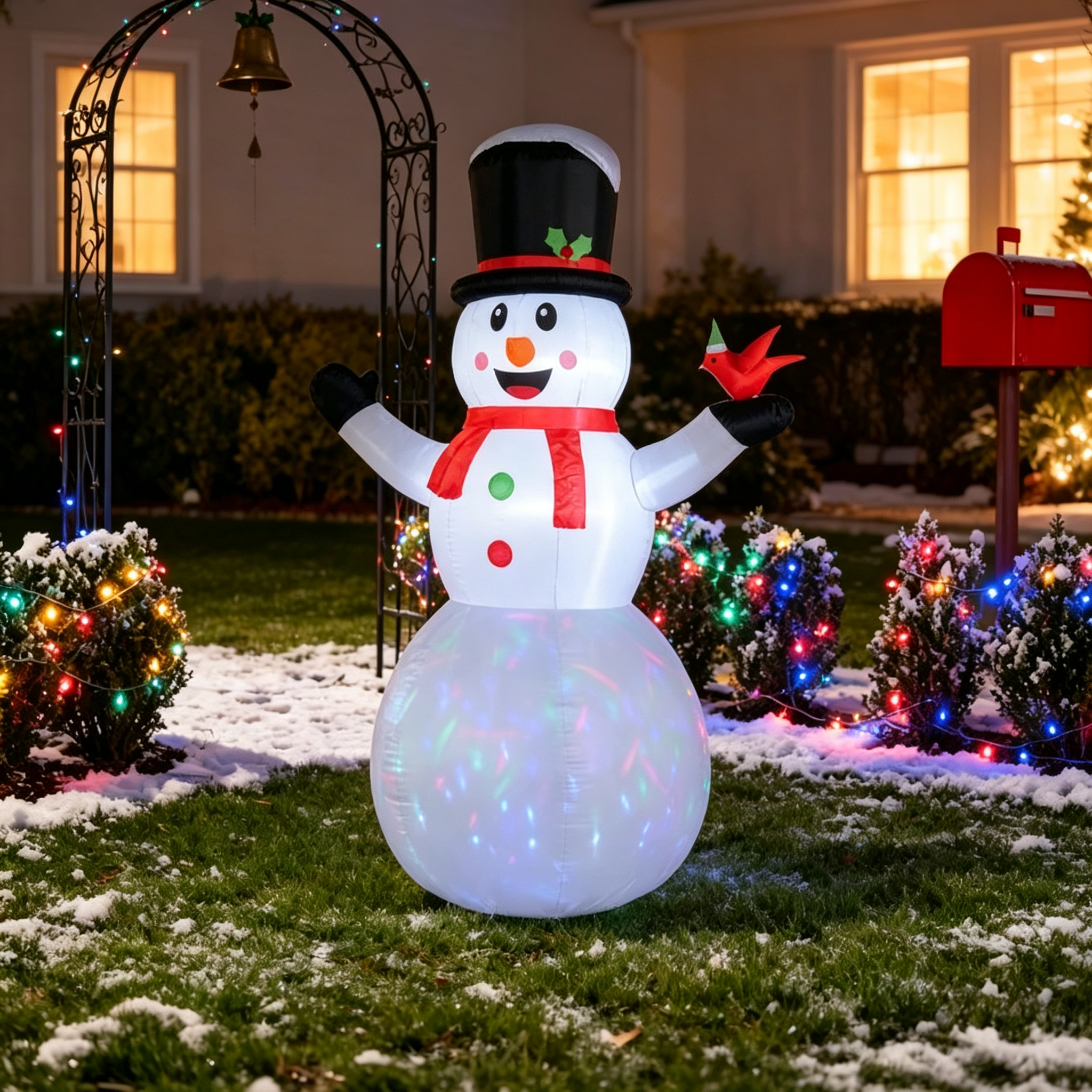 Giant Inflatable Snowman with LED Lights for Outdoor Christmas Decor