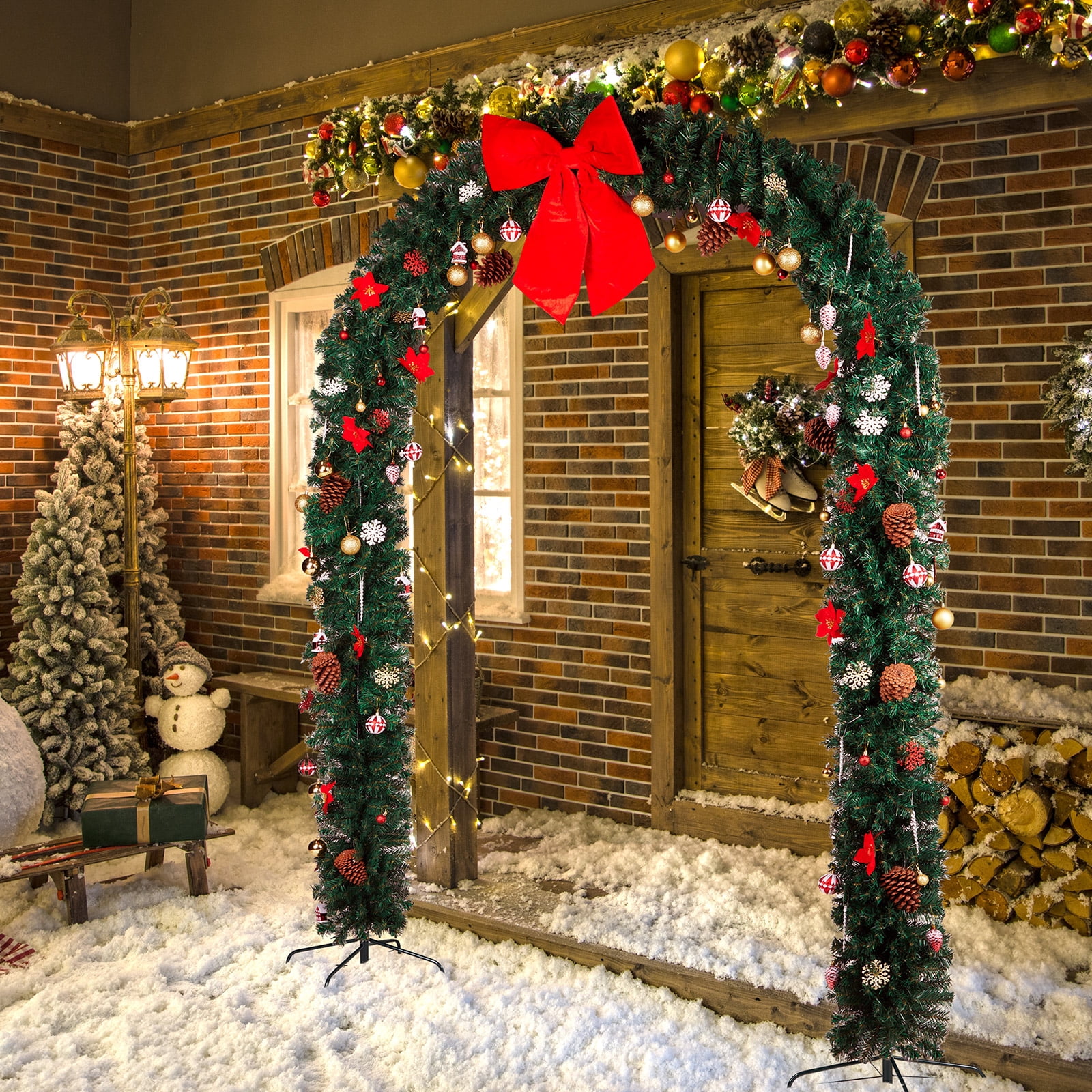 Astoutdoor Green PVC Christmas Arch, 94.5 x 15.7 x 104.3 in