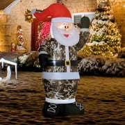Inflatable Christmas Decoration, 8 ft Military Santa Claus, Polyester, 51.25 in L x 35.5 in W x 98.5 in H