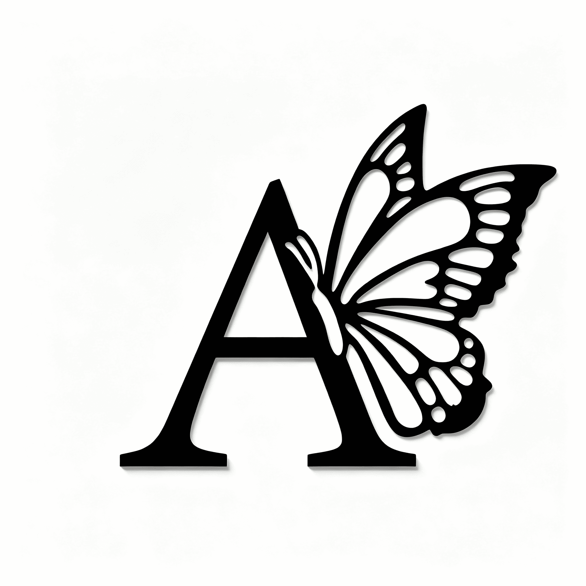 Astoutdoor Iron Butterfly Monogram Wall Art Sign, 12.6 in x 10.63 in, Customizable Letters for Home Decor