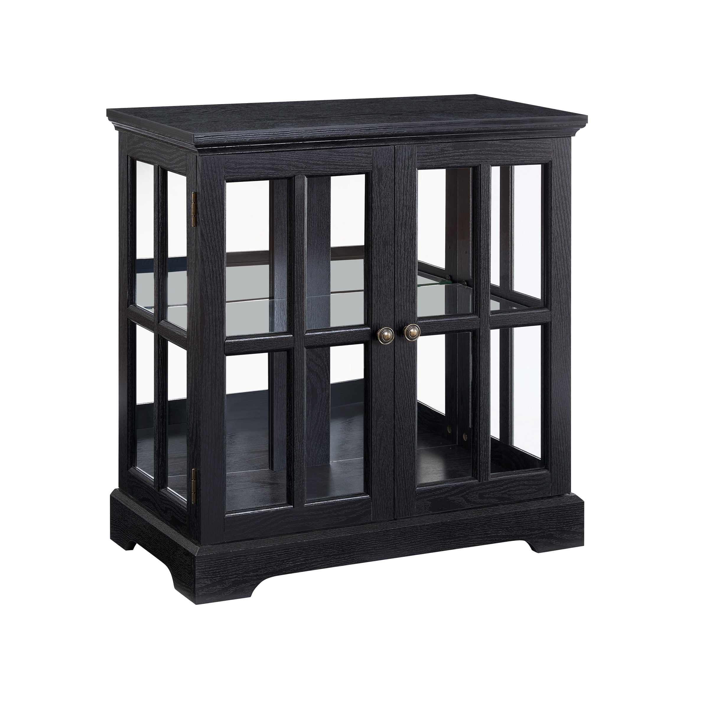 LED Curio Display Cabinet with Adjustable Shelves, Black