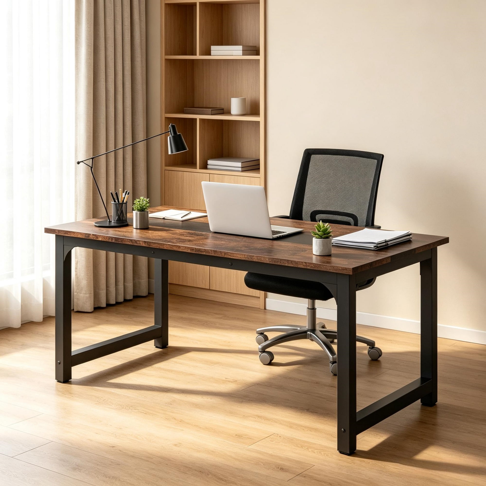 Astoutdoor Minimalist Rectangular Conference Table, Meeting & Workstation Desk, Engineered Wood, 69.29 in