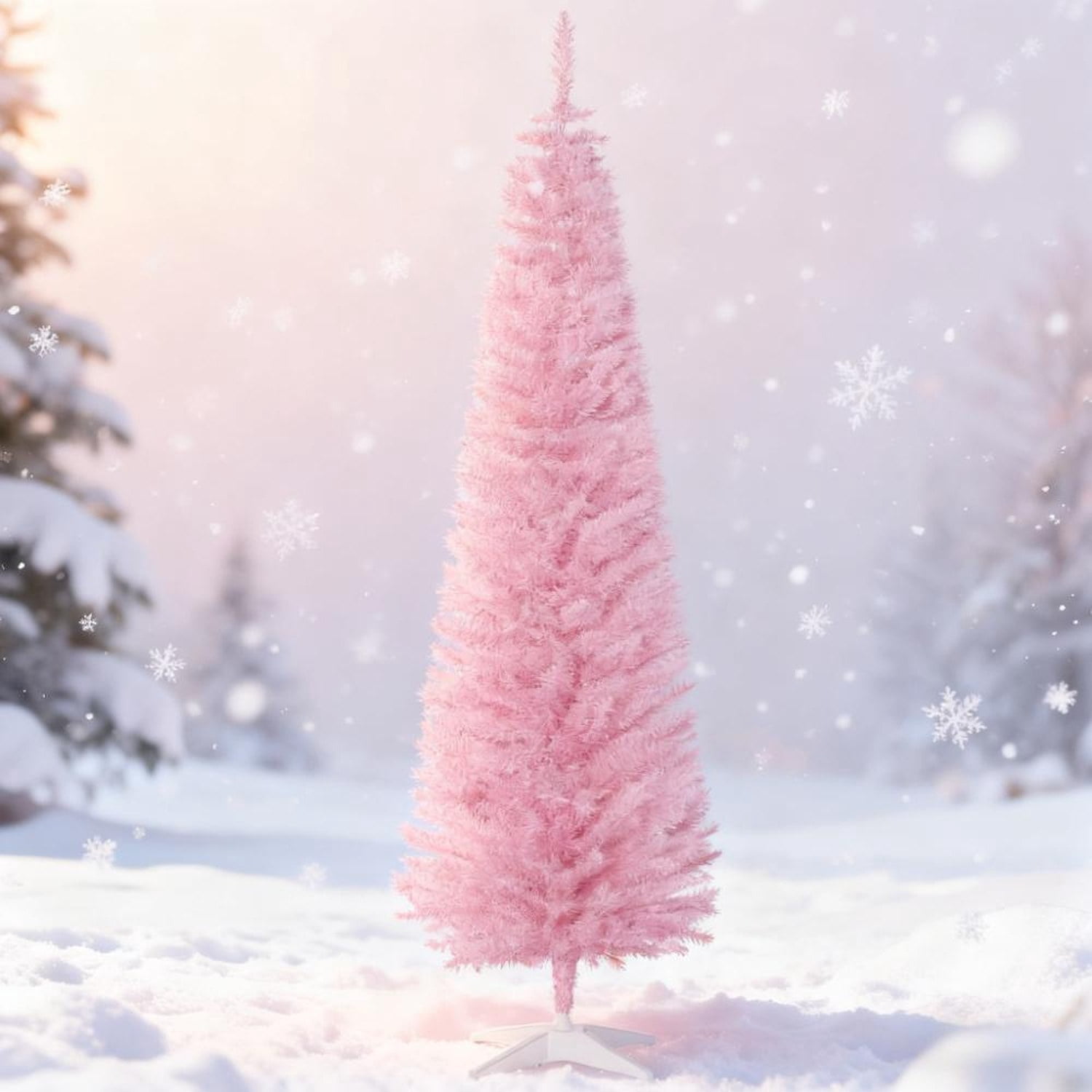Pink Pencil Christmas Tree 6ft Artificial Plastic