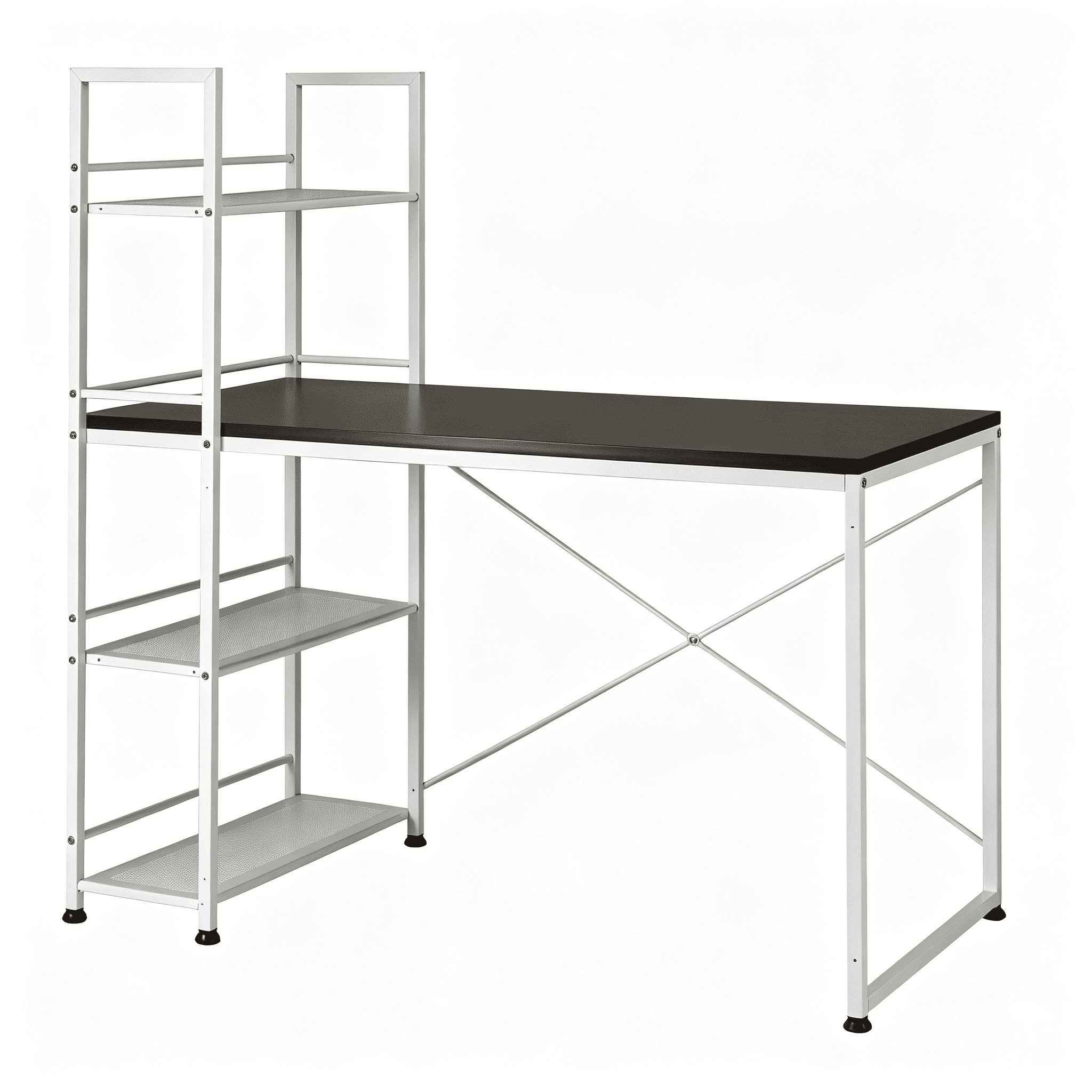 Astoutdoor Reversible Smart Workstation Wooden Desk, White/Brown