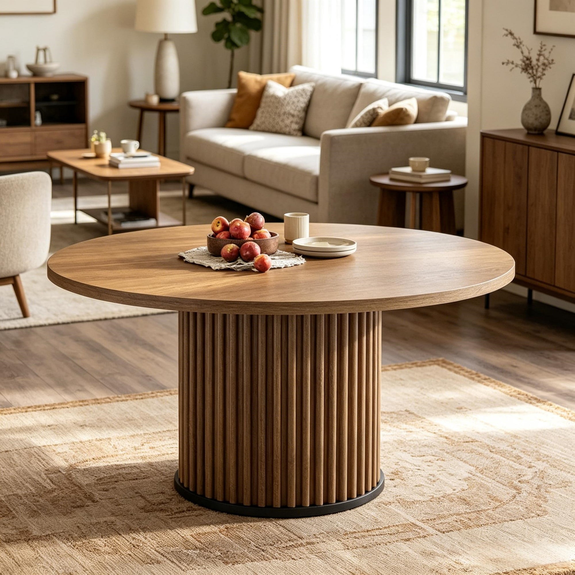 Round Dining Table, Seats 6