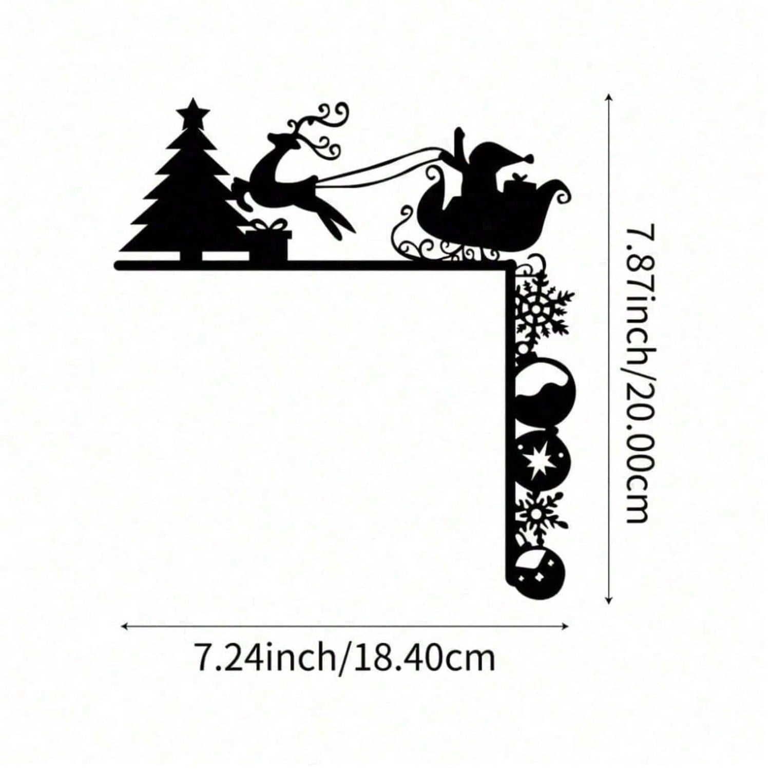 Astoutdoor Vintage Iron Sleigh Wall Decor, Rustic Farmhouse Christmas Wall Hanging, 8.66 in x 7.87 in