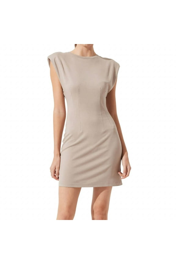 The Label Padded Shoulder Knit Sheath Dress, Size S