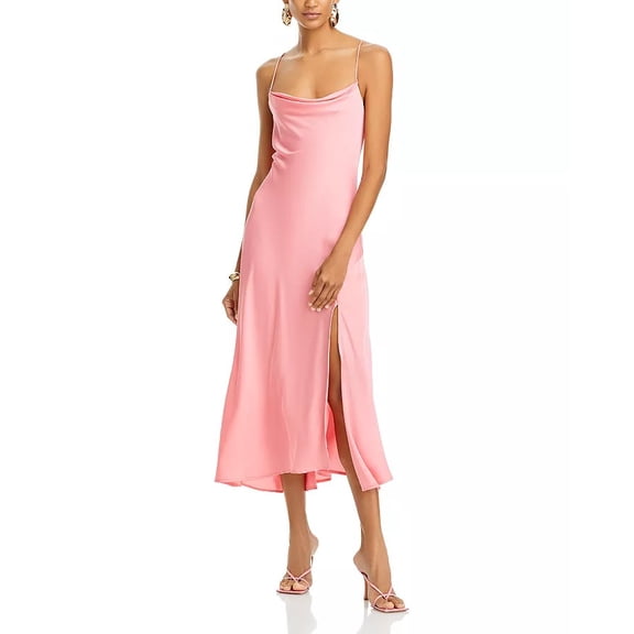 Astr The Label STRAWBERRY Women's Gaia Satin Calf Midi Dress, US Small