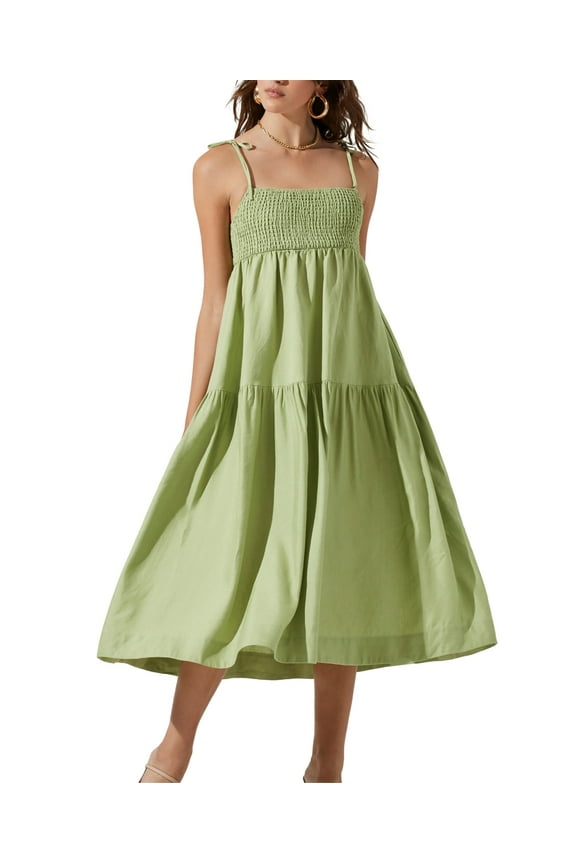the Label Womens Marlene Sleeveless Midi Dress, Green, XS