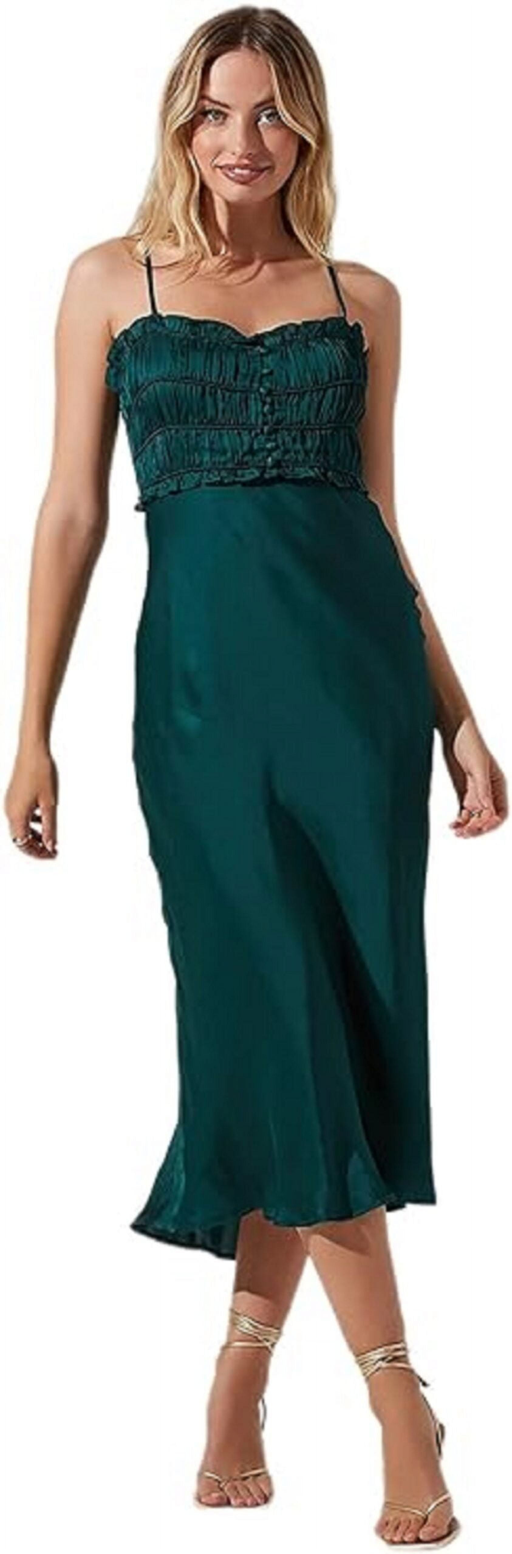 green emerald velvet dress ASTR The Label Sorbae Dress main image 1
