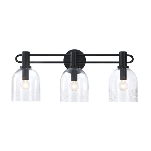 Astra 24 in. 3-Light Matte Black Vanity Wall Light for Bathrooms
