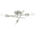 thumbnail image 1 of Astra Collection Three-Light 18" Brushed Nickel Modern Semi-Flush Mount Light, 1 of 5
