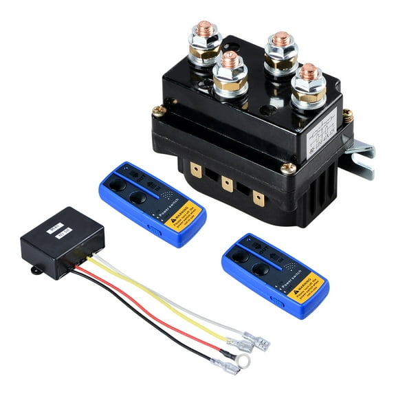 Astra Depot 12V 500A 12000 LB Winch Solenoid Relay Box + 2X Wireless Remote Control Switch Kit ATV UTV