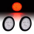 thumbnail image 1 of Astra Depot 2X 4" Round Clear Lens Red Light 24-LED Tail Stop Brake Running Red Lamp Wiring Plug Fit 12V DC Truck Trailer RV, 1 of 9